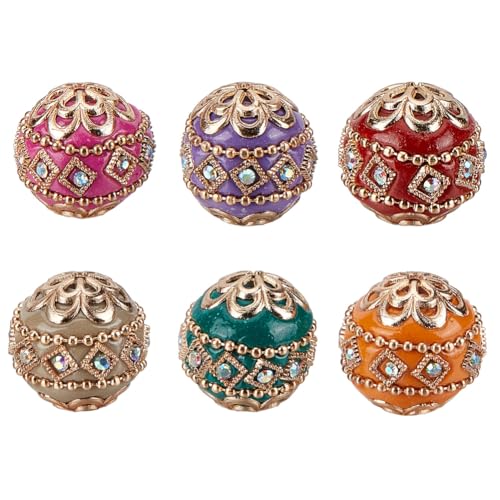 SOFPLATE 1 Box 6 Stück 6 Farben Strass Tonperlen Tibetische Abstandsperlen 19x19.5mm Vintage Blume Klobige Indonesische Perlen Metall Kaugummi Runde Perlen Abstandshalter Für Schmuckherstellung Armbä SOFPLATE 1 Box 6 Stück 6 Farben Strass Tonperlen Tibetische Abstandsperlen 19x19.5mm Vintage Blume Klobige Indonesische Perlen Metall Kaugummi Runde Perlen Abstandshalter Für Schmuckherstellung Armbä von SOFPLATE