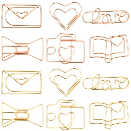 SOFPLATE 1 Box 60 Stück 12 Stile Herz Büroklammern Tagebuch Büroklammern Metall Gold Rosegold Kleiner niedlicher Umschlag Buch Schleife Form Lesezeichen Clips für Schule Büro Zuhause Schreibtisch SOFPLATE 1 Box 60 Stück 12 Stile Herz Büroklammern Tagebuch Büroklammern Metall Gold Rosegold Kleiner niedlicher Umschlag Buch Schleife Form Lesezeichen Clips für Schule Büro Zuhause Schreibtisch von SOFPLATE