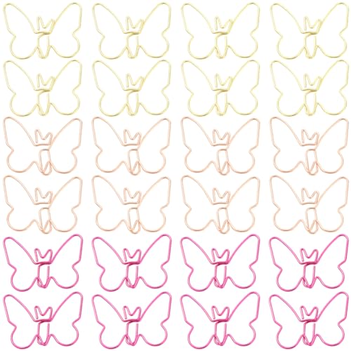 SOFPLATE 1 Box 60 Stück 3 Farben Schmetterling Büroklammern Großpackung Niedliche Büroklammern Dekorative Mini Winzig Niedlich Bunte Insekten Lustige Lesezeichen Markierung Clip für Scrapbooking von SOFPLATE