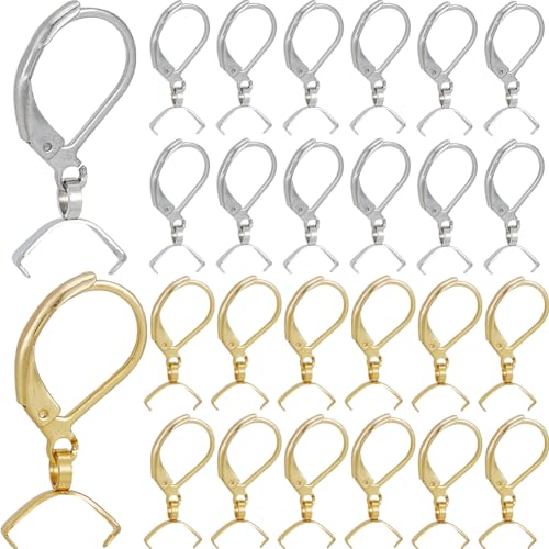 SOFPLATE 1 Box 60 Stück Goldene OhrringhakenSilberne Leverback Ohrring BeschlägeEdelstahl Ohrhaken Mit KlemmbügelHuggie Ohrringhaken Mit Französischem Verschluss Für Schmuckherstellungszubehör Zum Sel von SOFPLATE