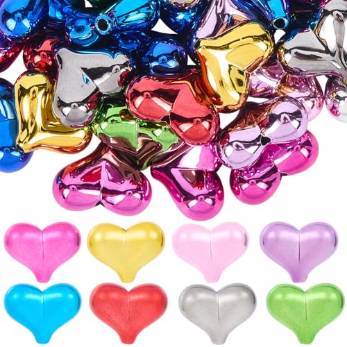 SOFPLATE 1 Box 60 Stück Herz Fokusperlen Acryl Herzform Perlen Lose Kunststoffperlen Große Beschichtung Mehrfarbig Valentinstag Abstandshalter Für Schmuckherstellung DIY Handwerk Armband Ohrring Stift SOFPLATE 1 Box 60 Stück Herz Fokusperlen Acryl Herzform Perlen Lose Kunststoffperlen Große Beschichtung Mehrfarbig Valentinstag Abstandshalter Für Schmuckherstellung DIY Handwerk Armband Ohrring Stift von SOFPLATE