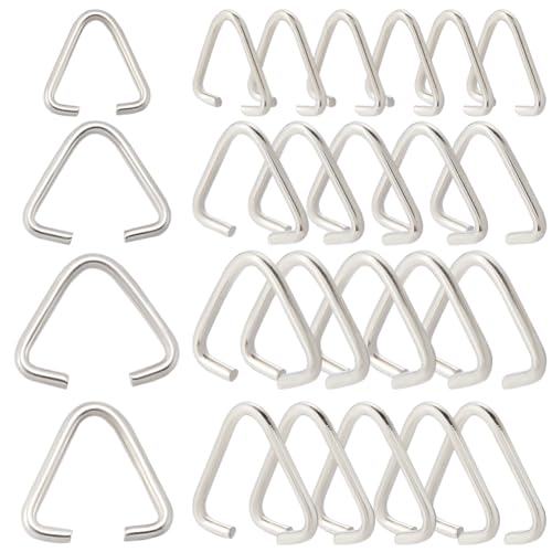SOFPLATE 1 Box 600 Stück 9 mm, 11 mm, 12 mm, 16 mm, dreieckige offene Binderinge, Schmuck-Bügel, Silberschnalle, Verschluss, Quetschbügel-Anhänger, Anhängerverbinder für Schmuckherstellung von SOFPLATE