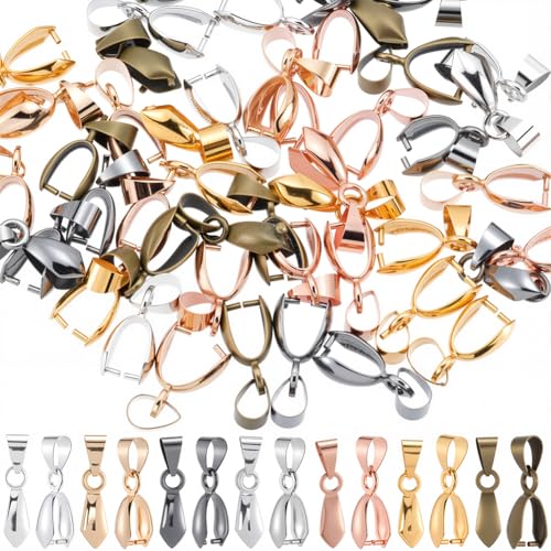SOFPLATE 1 Box 70 Stück 7 Farben Schmuckzubehör Klemmbügel Metall Klemmbügel Baumelnde Perlenkette Anhängerverbinder Für Die Schmuckherstellung Verschlüsse Zubehör DIY Halsketten Ohrringe Armbänder von SOFPLATE
