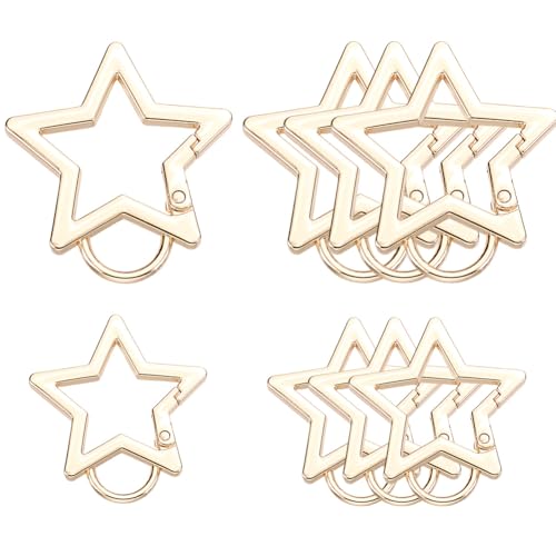 SOFPLATE 1 Box 8 Stück 2 Größen Großer Stern Karabiner Sternförmiger Schlüsselanhänger Clip Großlegierung Gold Große Robuste Federtorringe Karabinerhaken Verschluss Für Schlüsselring Handtaschen Geldb SOFPLATE 1 Box 8 Stück 2 Größen Großer Stern Karabiner Sternförmiger Schlüsselanhänger Clip Großlegierung Gold Große Robuste Federtorringe Karabinerhaken Verschluss Für Schlüsselring Handtaschen Geldb von SOFPLATE