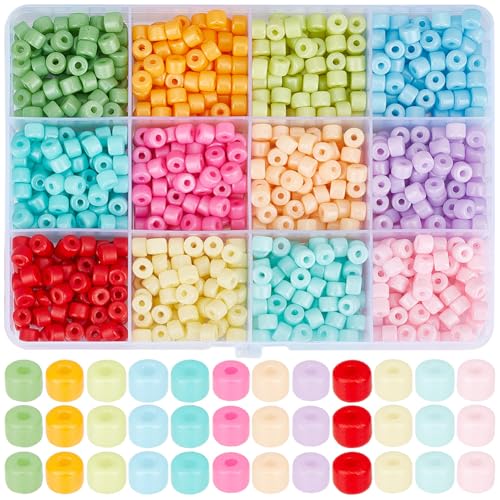 SOFPLATE 1 Box 933 Stück 12 Farben Zylindrische Glasperlen Röhrenperlen Großpackung Klein Mini Undurchsichtig Regenbogen 4 x 5.5mm Säule Backfarbe Abstandshalter Perlen Sets Für Die Schmuckherstellun SOFPLATE 1 Box 933 Stück 12 Farben Zylindrische Glasperlen Röhrenperlen Großpackung Klein Mini Undurchsichtig Regenbogen 4 x 5.5mm Säule Backfarbe Abstandshalter Perlen Sets Für Die Schmuckherstellun von SOFPLATE