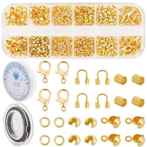 SOFPLATE 1 Box Mit 1242 goldenen Crimpperlen Sets Schmuckherstellungs Sets Crimpperlen Und Abdeckungen Einschließlich Crimp Abdeckungsröhrchen Verschlüssen Drahtschutz Biegering Für Armbänder Schmuckf SOFPLATE 1 Box Mit 1242 goldenen Crimpperlen Sets Schmuckherstellungs Sets Crimpperlen Und Abdeckungen Einschließlich Crimp Abdeckungsröhrchen Verschlüssen Drahtschutz Biegering Für Armbänder Schmuckf von SOFPLATE