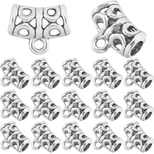 SOFPLATE 1 Box Mit 160 Stück Bügelperlen Silberne Abstandsperlen Mit Charms Legierung Tibetischer Stil Zylindrisch Strukturierte Baumelnde Röhrenperlenverschlüsse Für Die Schmuckherstellung Anhänger H von SOFPLATE