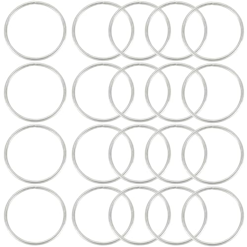 SOFPLATE 1 Box Mit 20 Metall O Ring Schnallen 50mm (2") Silberne O Ringe Runde Mehrzweck Schlüsselringe Offene Biegeringschnallen Aus Eisen Großpackung Für Hardware Taschen Hundeleinen Bastelprojekte von SOFPLATE