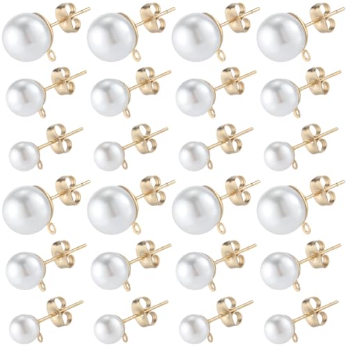 SOFPLATE 1 Box Mit 30 Paaren 3 Größen Perlen Ohrstecker Glasperlen Ohrstecker Mit Schlaufe Goldfarben 19/21/23mm Edelstahl Rückseite Ohrstecker Für Schmuckherstellung Zubehör DIY Basteln Anfänger SOFPLATE 1 Box Mit 30 Paaren 3 Größen Perlen Ohrstecker Glasperlen Ohrstecker Mit Schlaufe Goldfarben 19/21/23mm Edelstahl Rückseite Ohrstecker Für Schmuckherstellung Zubehör DIY Basteln Anfänger von SOFPLATE