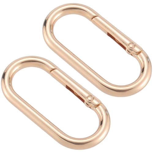 SOFPLATE 1 Box Mit 6 ovalen Ringkarabinern Ovaler Schlüsselring Goldfarben Metalllegierung Robuste Schnalle Auslöser Federclip Karabinerhaken Schlüsselanhängerverschluss Für Geldbörse Handtasche DIY B von SOFPLATE