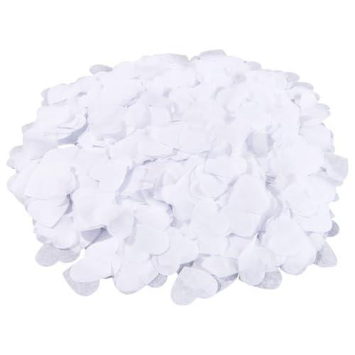 SOFPLATE 1 Box ca. 100 g herzförmiges Konfetti-Papier, weißes Hochzeitskonfetti, Großpackung, Seidenpapier, romantisch, leichtes Papier, Streuung für Jahrestag, Valentinstag, Zuhause, Tischdekoration von SOFPLATE
