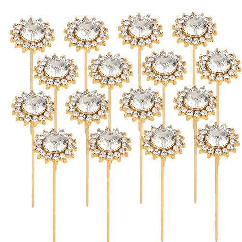 SOFPLATE 1 Box mit 16 Strass, Straußnadeln, Diamant-Blumennadeln, 5,6 cm, Goldglanz-Edelsteine, Legierung, gerader Kristallkopf, Anstecknadeln, Anstecknadeln, Zubehör für Hochzeit, Brautstrauß, Haar SOFPLATE 1 Box mit 16 Strass, Straußnadeln, Diamant-Blumennadeln, 5,6 cm, Goldglanz-Edelsteine, Legierung, gerader Kristallkopf, Anstecknadeln, Anstecknadeln, Zubehör für Hochzeit, Brautstrauß, Haar von SOFPLATE