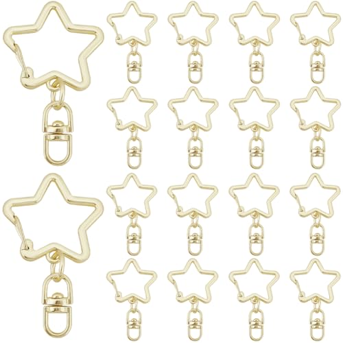 SOFPLATE 1 Box mit 20 goldfarbenen Sternen, Schlüsselanhänger-Verschluss, Drehfeder-Clips, Metall-Karabiner, Trigger-Sterne, Legierung, Schlüsselanhänger, Schnalle, Zubehör für Autoschlüssel SOFPLATE 1 Box mit 20 goldfarbenen Sternen, Schlüsselanhänger-Verschluss, Drehfeder-Clips, Metall-Karabiner, Trigger-Sterne, Legierung, Schlüsselanhänger, Schnalle, Zubehör für Autoschlüssel von SOFPLATE