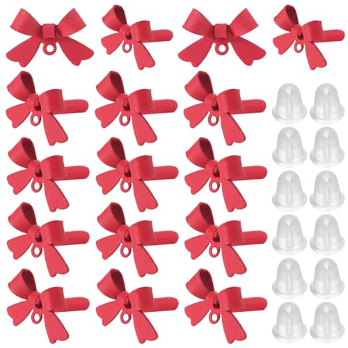 SOFPLATE 1 Box mit 40 Schleifenohrringen mit Schleifenohrmuttern, rote Schleife, Feuerziegel, 925er-Sterlingsilber, Stecknadeln aus Legierung, Ohrstecker für Schmuckherstellung, Ohrringe, Zubehör SOFPLATE 1 Box mit 40 Schleifenohrringen mit Schleifenohrmuttern, rote Schleife, Feuerziegel, 925er-Sterlingsilber, Stecknadeln aus Legierung, Ohrstecker für Schmuckherstellung, Ohrringe, Zubehör von SOFPLATE