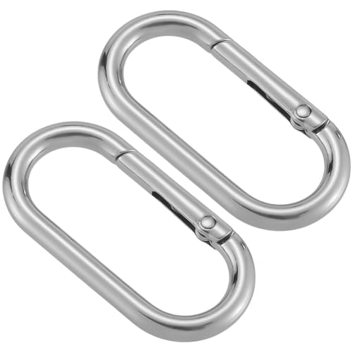 SOFPLATE 1 Box mit 6 ovalen Schlüsselanhängerringen, ovale Schlüsselanhänger, Ringe, silberfarben, Legierung, Metall, große robuste Schnalle, Hakenverbinder, Schlüsselanhänger, Clip-Verschluss für von SOFPLATE