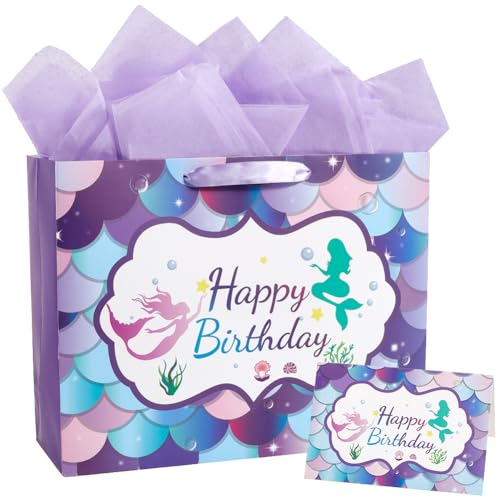 SOFPLATE 1 Set Partytüten Im Meerjungfrauen Design Unisex Geschenktüte 13x10.2x4.71cm Groß Lila Mit Traumhaftem Ozean Motiv 3 Teilige Karte {4} Bögen Geschenkpapier Geburtstagspaket Für Partygeschenke SOFPLATE 1 Set Partytüten Im Meerjungfrauen Design Unisex Geschenktüte 13x10.2x4.71cm Groß Lila Mit Traumhaftem Ozean Motiv 3 Teilige Karte {4} Bögen Geschenkpapier Geburtstagspaket Für Partygeschenke von SOFPLATE