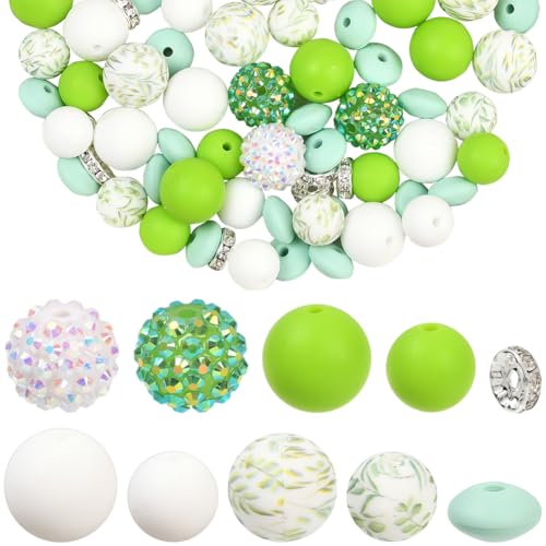 SOFPLATE 10 Stil Grüne Silikonperle 12mm 15mm Runde Silikonperlen Lose Grob Glatt BlattBlumen Natürliche Discokugel Rondelle Abstandshalter Für Schmuckherstellung Armbänder Ohrringe DIY Bastelarbeiten SOFPLATE 10 Stil Grüne Silikonperle 12mm 15mm Runde Silikonperlen Lose Grob Glatt BlattBlumen Natürliche Discokugel Rondelle Abstandshalter Für Schmuckherstellung Armbänder Ohrringe DIY Bastelarbeiten von SOFPLATE