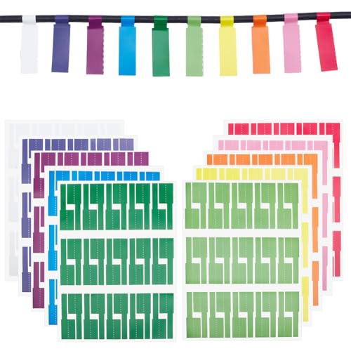 SOFPLATE 10 Stück 10 Farben 11.7 x 8.3 Zoll Weiße Kabeletiketten Elektronische Etikettenaufkleber Papierkleber Verschiedene Bunte Leere Kabeletikettenaufkleber Für DIY Handschrift Zur Elektronischen K von SOFPLATE