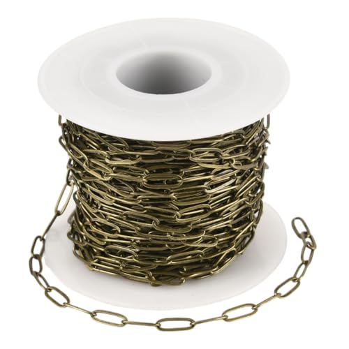 SOFPLATE 10 m/32.8 Fuß Büroklammer Gliederkette Ovale Kabelkette Mit Spule ke Bronze Messing Büroklammer 9 x 3.5mm Längliche Verbindungsrolle Zubehör Für Schmuckherstellung Halsketten Armbänder DIY Ba SOFPLATE 10 m/32.8 Fuß Büroklammer Gliederkette Ovale Kabelkette Mit Spule ke Bronze Messing Büroklammer 9 x 3.5mm Längliche Verbindungsrolle Zubehör Für Schmuckherstellung Halsketten Armbänder DIY Ba von SOFPLATE