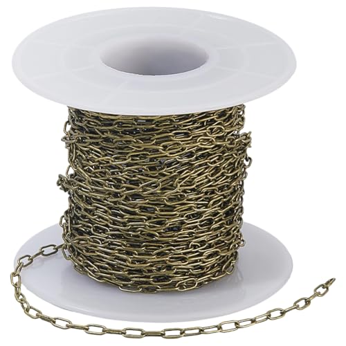 SOFPLATE 10 m/32.8 Fuß Messing Büroklammerkette Flache Ovale Gliederkette Spule 5 x 2mm ke Bronze Büroklammer Längliche Kabelverbindungsrolle Zubehör Für Die Schmuckherstellung Halsketten Armbänder DI SOFPLATE 10 m/32.8 Fuß Messing Büroklammerkette Flache Ovale Gliederkette Spule 5 x 2mm ke Bronze Büroklammer Längliche Kabelverbindungsrolle Zubehör Für Die Schmuckherstellung Halsketten Armbänder DI von SOFPLATE