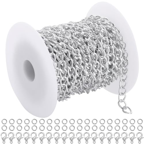 SOFPLATE 10 m Panzerkette Aus Aluminium Großpackung Panzerkette Silberne Rolle Gedrehte Gliederkette Spule Langes Panzerketten Set Ovale Kette Für Schmuckherstellungs Sets Halsketten Armbänder Ohrring SOFPLATE 10 m Panzerkette Aus Aluminium Großpackung Panzerkette Silberne Rolle Gedrehte Gliederkette Spule Langes Panzerketten Set Ovale Kette Für Schmuckherstellungs Sets Halsketten Armbänder Ohrring von SOFPLATE