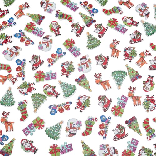 SOFPLATE 100 Stück 10 Stile Knöpfe Mit Weihnachtsmotiv Rustikale Holzknöpfe 2 Löcher Bunte Weihnachtsbaumsocken Weihnachtsmann Schneemann Nähornament Zubehör Für DIY Kleidung Häkeln Scrapbook DIY Deko SOFPLATE 100 Stück 10 Stile Knöpfe Mit Weihnachtsmotiv Rustikale Holzknöpfe 2 Löcher Bunte Weihnachtsbaumsocken Weihnachtsmann Schneemann Nähornament Zubehör Für DIY Kleidung Häkeln Scrapbook DIY Deko von SOFPLATE