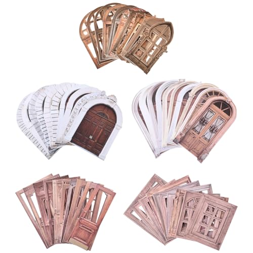 SOFPLATE 100 Stück 50 Stile Papier Fensterausschnitte Spitzenrahmen Scrapbook Papier Dekorativer Vintage Tür/Fensterrahmen Strukturierter Ausgehöhlter Rand Für Scrapbooking Kartenherstellung Fotoalbu von SOFPLATE
