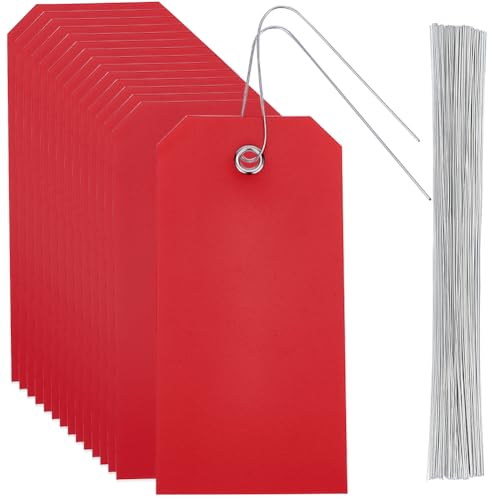 SOFPLATE 100 Stück Leere Rote Etiketten wasserdichte Versandetiketten Mit Öse Zum Aufhängen Aus Eisendraht Rechteckig 4.7 x 2.4 Zoll Kunststoff PVC Namensetiketten Etikettierset Zum Aufhängen von NAM SOFPLATE 100 Stück Leere Rote Etiketten wasserdichte Versandetiketten Mit Öse Zum Aufhängen Aus Eisendraht Rechteckig 4.7 x 2.4 Zoll Kunststoff PVC Namensetiketten Etikettierset Zum Aufhängen von NAM von SOFPLATE