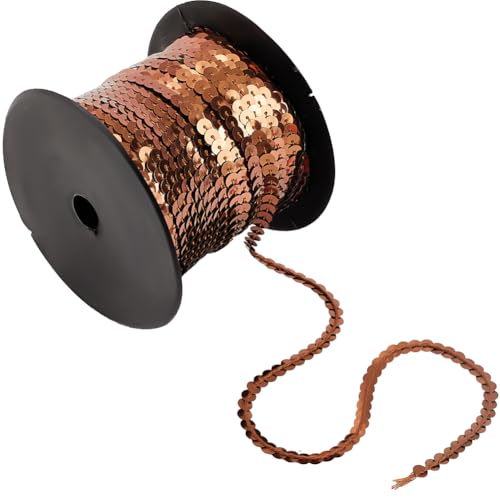 SOFPLATE 100 Yards Brauneer Paillettenstreifen 6mm Flaches Paillettenband Besatzschnur Metallische Paillettenschnur Paillettenschnur Holografische Paillettenrolle Zum Basteln Nähen Kleid Kostüm Stirn SOFPLATE 100 Yards Brauneer Paillettenstreifen 6mm Flaches Paillettenband Besatzschnur Metallische Paillettenschnur Paillettenschnur Holografische Paillettenrolle Zum Basteln Nähen Kleid Kostüm Stirn von SOFPLATE