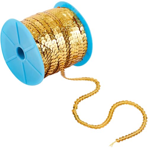 SOFPLATE 100 Yards Gold Paillettenbesatz 6mm Flache Paillettenstreifen Metallic Paillettenstrang Stoff Paillettenschnur Holografische Glitzer Pailletten Zum Basteln Nähen Kleid Kostüm Stirnband Franse SOFPLATE 100 Yards Gold Paillettenbesatz 6mm Flache Paillettenstreifen Metallic Paillettenstrang Stoff Paillettenschnur Holografische Glitzer Pailletten Zum Basteln Nähen Kleid Kostüm Stirnband Franse von SOFPLATE