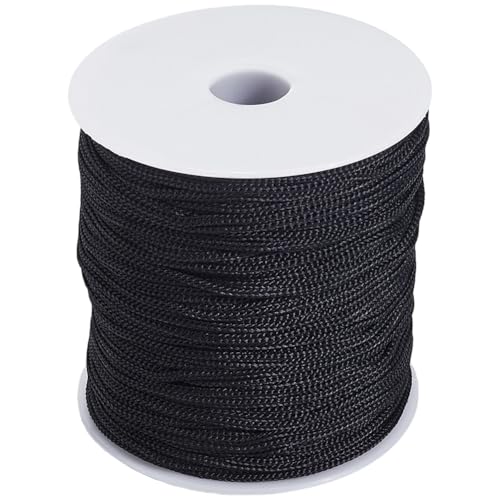 SOFPLATE 100 m, 2 mm schwarze Nylonschnur, Windspiel, Schnur mit Spule, wetterbeständig, rund, dünn, Ersatz-Makramee-Faden, Zubehör für Windspiel, Vorhang, Perlen, Schmuck, DIY Handwerk von SOFPLATE
