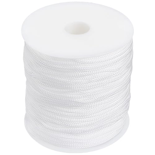 SOFPLATE 100 m, 2 mm weiße Nylonschnur, Windspiel, Ersatzseil mit Spule, rund, dünn, wetterbeständig, Makramee-Schnur, Zubehör für Windspiel, Vorhang, Perlen, Schmuck, Basteln, Basteln von SOFPLATE