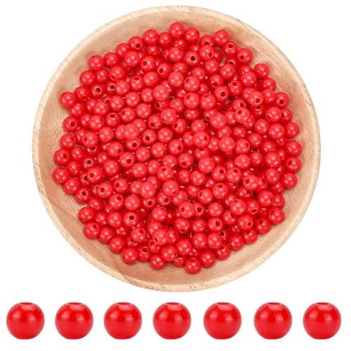 SOFPLATE 1000 Stück Rote Runde Acrylperlen 6mm Kaugummiperlen Glatte Kugeln Kaugummi Klobige Anhänger Mit Löchern Lose Abstandshalter Für Perlenarmbänder Schmuckherstellung Halsketten Ohrringe Bastel SOFPLATE 1000 Stück Rote Runde Acrylperlen 6mm Kaugummiperlen Glatte Kugeln Kaugummi Klobige Anhänger Mit Löchern Lose Abstandshalter Für Perlenarmbänder Schmuckherstellung Halsketten Ohrringe Bastel von SOFPLATE