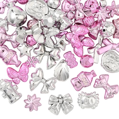 SOFPLATE 120g 50 Stück Süße Acrylperlen Große Menge Kawaii Perlen Ästhetisch Rosa Galvanisiert Undurchsichtig Gemischt Zufälliger Stil Schleife Schmetterling Sternform Abstandshalter Charm Für Schmuc SOFPLATE 120g 50 Stück Süße Acrylperlen Große Menge Kawaii Perlen Ästhetisch Rosa Galvanisiert Undurchsichtig Gemischt Zufälliger Stil Schleife Schmetterling Sternform Abstandshalter Charm Für Schmuc von SOFPLATE