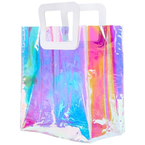 SOFPLATE 13.6 x 10 x 5.8 Zoll Große Holografische Tragetaschen Wiederverwendbare Geschenktüte Mit Griffen PVC Kunststoff Durchsichtig Schillerndes Geschenkpapier Für Geburtstag Hochzeit Party Gastgesc SOFPLATE 13.6 x 10 x 5.8 Zoll Große Holografische Tragetaschen Wiederverwendbare Geschenktüte Mit Griffen PVC Kunststoff Durchsichtig Schillerndes Geschenkpapier Für Geburtstag Hochzeit Party Gastgesc von SOFPLATE