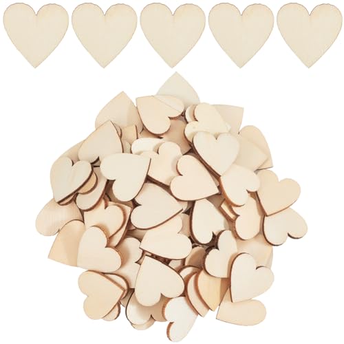 SOFPLATE 150 Stück Herz Holzscheiben Blanke Holzornamente 1(1) cm Klein Unlackiert Burlywood Stücke Natürliche Rohlinge Herzen Schilder Ausschnitte Etiketten Für DIY Malerei Hochzeit Party Geburtstag von SOFPLATE