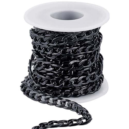 SOFPLATE 16.4 Fuß/5 m Kubanische Panzerkette Schmuckkettenrolle Mit Spule Aluminium Schwarz 12 x 7mm Ungeschweißt Langes Kabel Verlängerungsverbinder Kettenglieder Für Die Schmuckherstellung Armbände SOFPLATE 16.4 Fuß/5 m Kubanische Panzerkette Schmuckkettenrolle Mit Spule Aluminium Schwarz 12 x 7mm Ungeschweißt Langes Kabel Verlängerungsverbinder Kettenglieder Für Die Schmuckherstellung Armbände von SOFPLATE