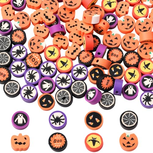SOFPLATE 160 Stück 6 Stile Halloween Themed Perlen Polymer Clay Perlen Bulk Flach Rund Urlaub Thema Geist Kürbis Fledermaus Insekten Lose Abstandshalter Charms für Stifte Schmuckherstellung Armband SOFPLATE 160 Stück 6 Stile Halloween Themed Perlen Polymer Clay Perlen Bulk Flach Rund Urlaub Thema Geist Kürbis Fledermaus Insekten Lose Abstandshalter Charms für Stifte Schmuckherstellung Armband von SOFPLATE