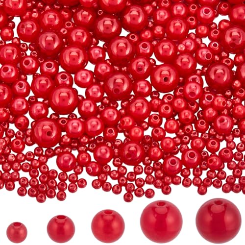 SOFPLATE 1830 Stück 4mm 6mm 8mm 10mm 12mm ABS Imitationsperlen Rote Kunststoffperlen Große Menge Runde Kunstperlen Mit Loch Lose Abstandsperlen Zum Perlenbinden von Armbändern Halsketten Ohrringen Sch SOFPLATE 1830 Stück 4mm 6mm 8mm 10mm 12mm ABS Imitationsperlen Rote Kunststoffperlen Große Menge Runde Kunstperlen Mit Loch Lose Abstandsperlen Zum Perlenbinden von Armbändern Halsketten Ohrringen Sch von SOFPLATE