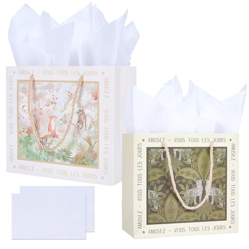 SOFPLATE 2 Stil Wald Geschenktüten Tier Papiertüte Mittelgroß Grünes Blatt Natürlich Französischer Retro Fuchs Geburtstags Partygeschenk Tragetasche Mit Griffen Seidenpapier Für Geschenke Abschlussfei SOFPLATE 2 Stil Wald Geschenktüten Tier Papiertüte Mittelgroß Grünes Blatt Natürlich Französischer Retro Fuchs Geburtstags Partygeschenk Tragetasche Mit Griffen Seidenpapier Für Geschenke Abschlussfei von SOFPLATE