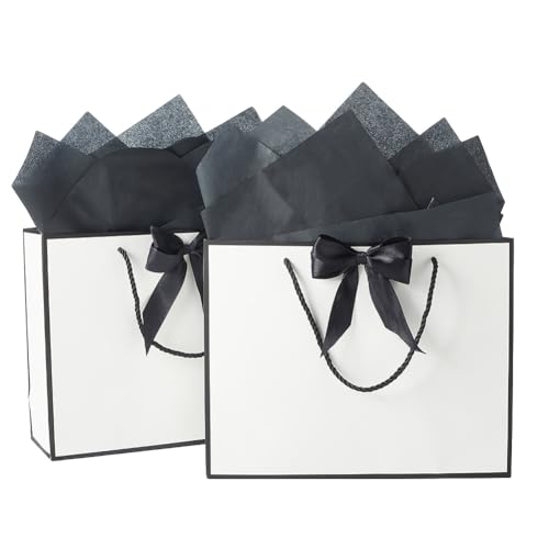 SOFPLATE 2 Stück 12.6 x 3.9 x 9.8 Zoll Schwarze Und Weiße Partygeschenktüten Robuste Papiertüten Mit Griffen Seidenpapier Kleine Umschläge Geschenkverpackung Aufbewahrungspapier Für Hochzeitsfeiern Ga SOFPLATE 2 Stück 12.6 x 3.9 x 9.8 Zoll Schwarze Und Weiße Partygeschenktüten Robuste Papiertüten Mit Griffen Seidenpapier Kleine Umschläge Geschenkverpackung Aufbewahrungspapier Für Hochzeitsfeiern Ga von SOFPLATE