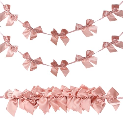 SOFPLATE 2 Stück Kokette Schleifenbanner Rosa Schleifen Dekor Für Valentinstag Helle Koralle Vorgespanntes Satinband Feiertags Wand Tisch Hängebanner Schleifengirlande Für Zimmer Hochzeitsgeschenke Sc von SOFPLATE