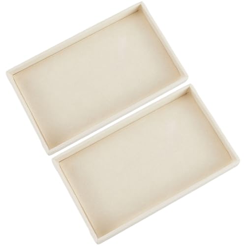 SOFPLATE 2 Stück Leere Schmuckschatulle Aus Samt Schmuck Organizer Tabletts kweiß Klein Rechteckig Zubehör Vitrine Teller Schale Display Flaches Tablett Für Ringe Ohrringe Halsketten Armbänder Bastel SOFPLATE 2 Stück Leere Schmuckschatulle Aus Samt Schmuck Organizer Tabletts kweiß Klein Rechteckig Zubehör Vitrine Teller Schale Display Flaches Tablett Für Ringe Ohrringe Halsketten Armbänder Bastel von SOFPLATE