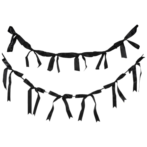 SOFPLATE 2 Stück Schwarze Bandgirlande Dekoration Schleifenbanner Girlande Vorgespannte Fliege Kokette Bachelorette Schleife Hängende Banner Für Hochzeit Brautparty Geburtstagsfeier Foto Requisiten Wa SOFPLATE 2 Stück Schwarze Bandgirlande Dekoration Schleifenbanner Girlande Vorgespannte Fliege Kokette Bachelorette Schleife Hängende Banner Für Hochzeit Brautparty Geburtstagsfeier Foto Requisiten Wa von SOFPLATE