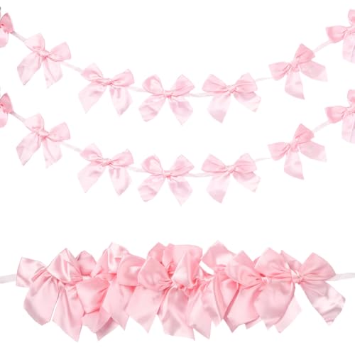 SOFPLATE 2 x rosa Schleifen-Girlande, Banner, Kokette, Schleife, Banner, vorbespannt, Valentinstag, Urlaub, Geburtstag, Party, Dekoration, Satinband, Schleife, Wandbehang, Girlanden für Zimmer SOFPLATE 2 x rosa Schleifen-Girlande, Banner, Kokette, Schleife, Banner, vorbespannt, Valentinstag, Urlaub, Geburtstag, Party, Dekoration, Satinband, Schleife, Wandbehang, Girlanden für Zimmer von SOFPLATE