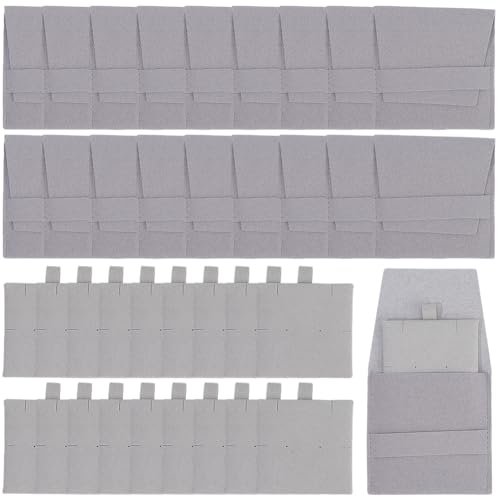 SOFPLATE 20 Sets 7,9 x 8,1 cm Schmuckumschlag, Beutel mit Einsätzen, grauer Samt, weiches Mikrofasertuch, Display, Brautjungfer, quadratische Geschenktaschen für Ringe, Halsketten, Armbänder von SOFPLATE