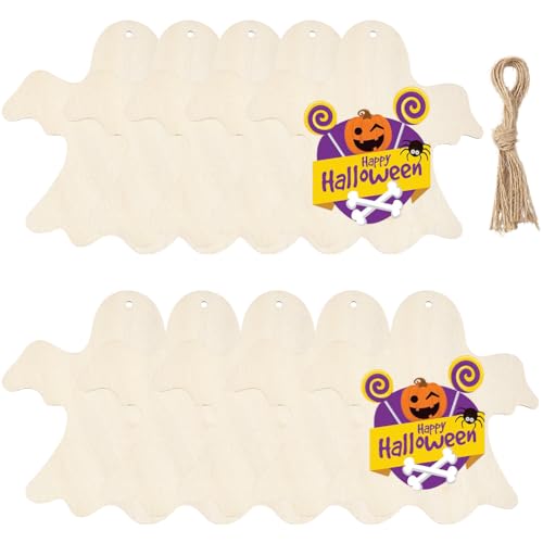 SOFPLATE 20 Stück 17,8 cm Geist Halloween Holz Halloween Holzausschnitte DIY unlackiertes Holz Handwerk mit Hanfseil Blank vorgebohrte Anhänger hängende Ornamente für Urlaub Zeichnung Party DIY SOFPLATE 20 Stück 17,8 cm Geist Halloween Holz Halloween Holzausschnitte DIY unlackiertes Holz Handwerk mit Hanfseil Blank vorgebohrte Anhänger hängende Ornamente für Urlaub Zeichnung Party DIY von SOFPLATE