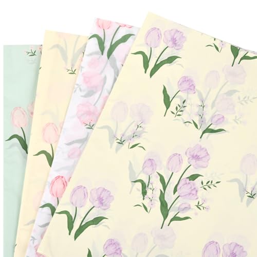 SOFPLATE 20 Stück 4 Farben 28" x 20" Blumenn Geschenkpapier Seidenpapierbögen Blumennstrauß Geschenkverpackung Seidenpapierbögen Für Geburtstag Hochzeit Weihnachten Party Gastgeschenke Feiertagsdekora von SOFPLATE