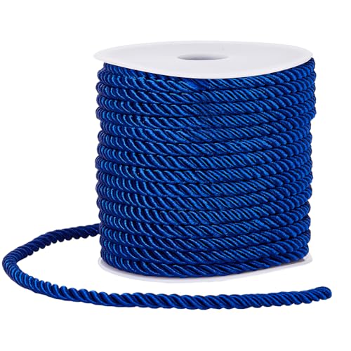 SOFPLATE 20 m/21.87 Yards Gedrehte Seidenkordel Geflochtene Kordel 5mm Dunkelblau 3 Lagig Gedrehte Kordel Zierseile Faden Abschluss Ehrenkordel Für Handwerk Handfasting Heimdekoration Polstervorhänge SOFPLATE 20 m/21.87 Yards Gedrehte Seidenkordel Geflochtene Kordel 5mm Dunkelblau 3 Lagig Gedrehte Kordel Zierseile Faden Abschluss Ehrenkordel Für Handwerk Handfasting Heimdekoration Polstervorhänge von SOFPLATE