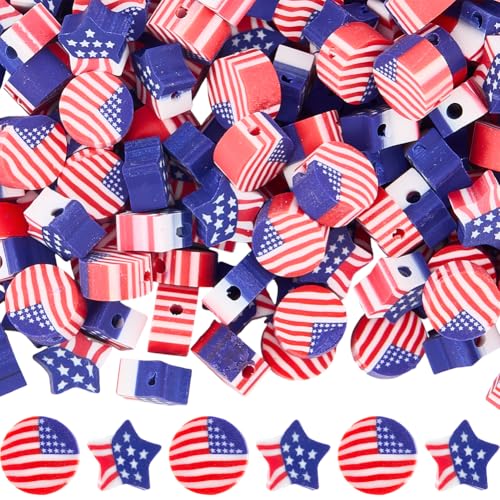 SOFPLATE 200 Stück 2 Stile Perlen Mit Amerikanischer Flagge Perlen Zum 4. Juli Lose Polymer Ton Stern Rund Rot Blau Weiß Unabhängigkeitstag Abstandshalter Für Schmuckherstellung Fundstücke DIY Basteln SOFPLATE 200 Stück 2 Stile Perlen Mit Amerikanischer Flagge Perlen Zum 4. Juli Lose Polymer Ton Stern Rund Rot Blau Weiß Unabhängigkeitstag Abstandshalter Für Schmuckherstellung Fundstücke DIY Basteln von SOFPLATE
